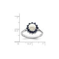 thumbnail image 3 of Freshwater Cultured Pearl Ring with Blue Sapphires in Sterling Silver, 3 of 4