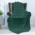 thumbnail image 3 of Ambesonne Art Deco Fleece Throw Blanket Teal Design Classic Scales 50"x60" Teal and Sand Brown, 3 of 5