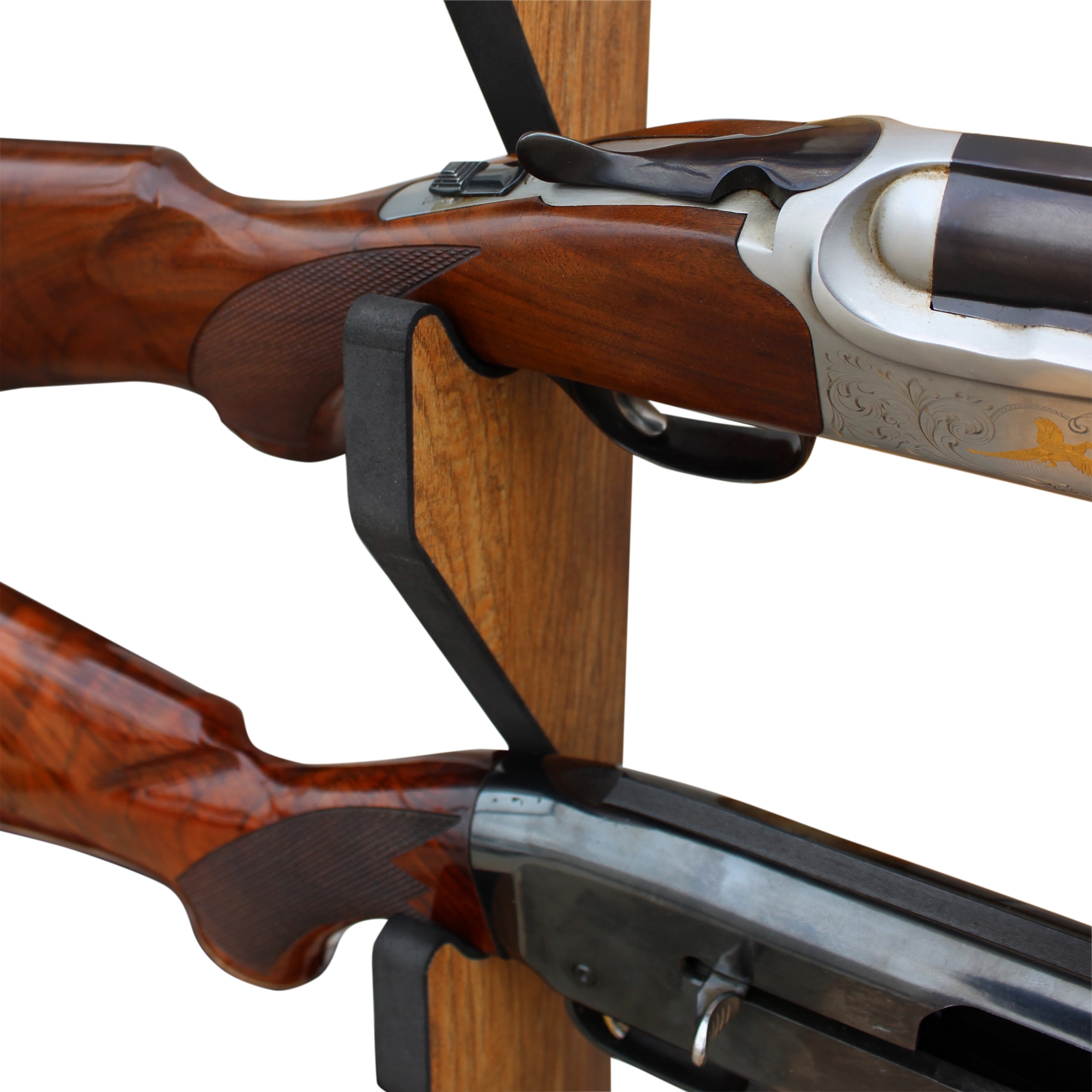 Rush Creek Creations Indoor 3 Rifle//Shotgun Wall Storage Display Rack American Cherry Finish