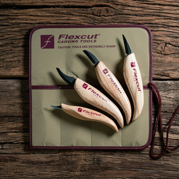 Flexcut - KN100 - Carving Knife Set - 4 Piece Woodcarving Tool Set -