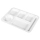thumbnail image 1 of Plato de plástico dividido para el hogar, plato de varias rejillas, plato de fruta, plato de desayuno (blanco), 1 of 7