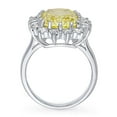 thumbnail image 4 of BERRICLE Sterling Silver Halo Yellow Cushion Cut Cubic Zirconia CZ Statement Cocktail Fashion Ring for Women, Rhodium Plated Size 9.5, 4 of 10