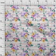 thumbnail image 2 of oneOone Cotton Flex Fabric Stripe|Watercolor Leaves & Peony Floral Print Fabric BTY 40 Inch Wide, 2 of 4