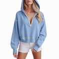 thumbnail image 2 of Godom Hoodies for Women Casual Long Sleeve Half Zip Pullover Lightweight Sweatshirts Tops Fall Fashion Outfits 2025, 2 of 6