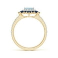 thumbnail image 2 of ANGARA Natural Square Aquamarine Two Tone Ring with Ornate Double Halo in 14K Yellow & White Gold for Women (Size-5mm) | March Birthstone, Anniversary Jewelry Gift for Women | Natural Aquamarine Ring, 2 of 9