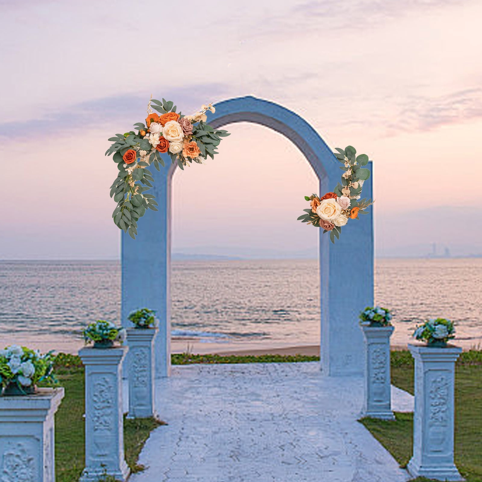 Roiihwy Artificial Flowers for Outdoor 19.68X9.84X3.14 Inches, Artificial Plants & Flowers Be Suited to Banquet, Party, Reception Entrance Wedding Arch and Background Decoration