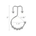 thumbnail image 6 of Shower Curtain Rings Hooks - Chrome Finish - Premium 18/8 Stainless Steel - Double Hooks, 6 of 9