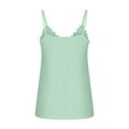 thumbnail image 5 of Scyoekwg Womens Tops Camisole V-Neck Eyelet Lace Tank Tops Camisole Summer Sleeveless Slim Solid Color Casual Basic Sling Blouses (Mint Green,L), 5 of 6