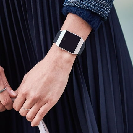 Band Leather Large Watch Strap for Fitbit Ionic - Midnight blue