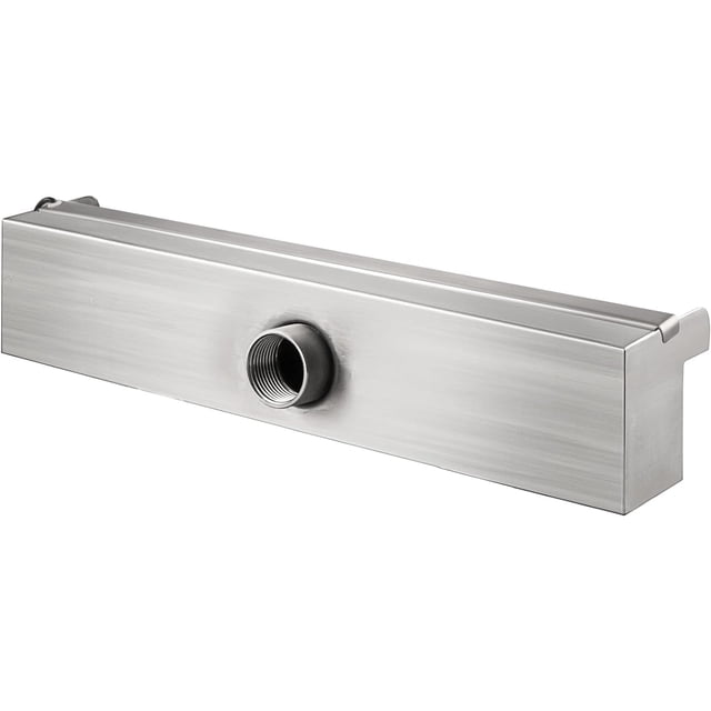 Edtara Outdoor Waterfall Spillway Fountain, Stainless Steel Design With Colorful Led Light for Pool, Garden, or Pond