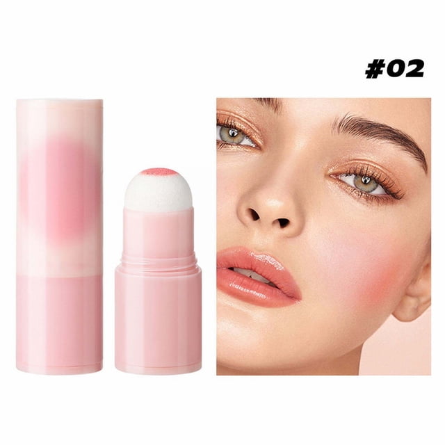 Stick With Sponge Natural Looking Tint Makeup Tool For Cheeks Easy To Blend, Makeup White Blusher
