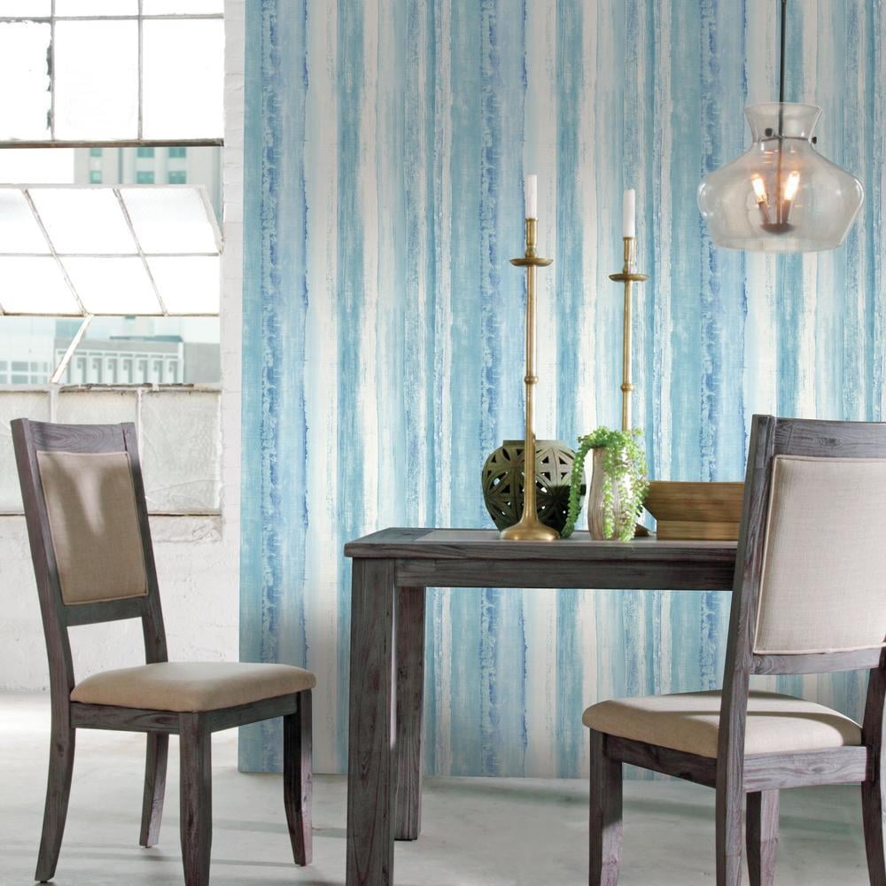 RoomMates Watercolor Stripe Peel and Stick Wallpaper