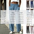 thumbnail image 3 of XPMWRP Women Elastic High Waist Big Patch Pocket Denim Wide Leg Pants Front Split Ankle Loose Lightweight Jeans Casual Walking Vacation Trousers Coffee XL, 3 of 7