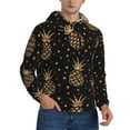 thumbnail image 2 of Naloa Gold Glitter Pineapples Men's Casual Hooded Collar Drawstring Hoodies Pullover Sweatshirts Casual Long Sleeve Shirts-3X-Large, 2 of 7