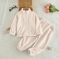 thumbnail image 2 of UAYOTSE Girls Clothes Winter Fleece Quarter Zip Solid Color Letter Sweatshirt with Sweatpants Girls Clothing Set Two Piece Outfits,Sizes 4-5 Years, 2 of 9