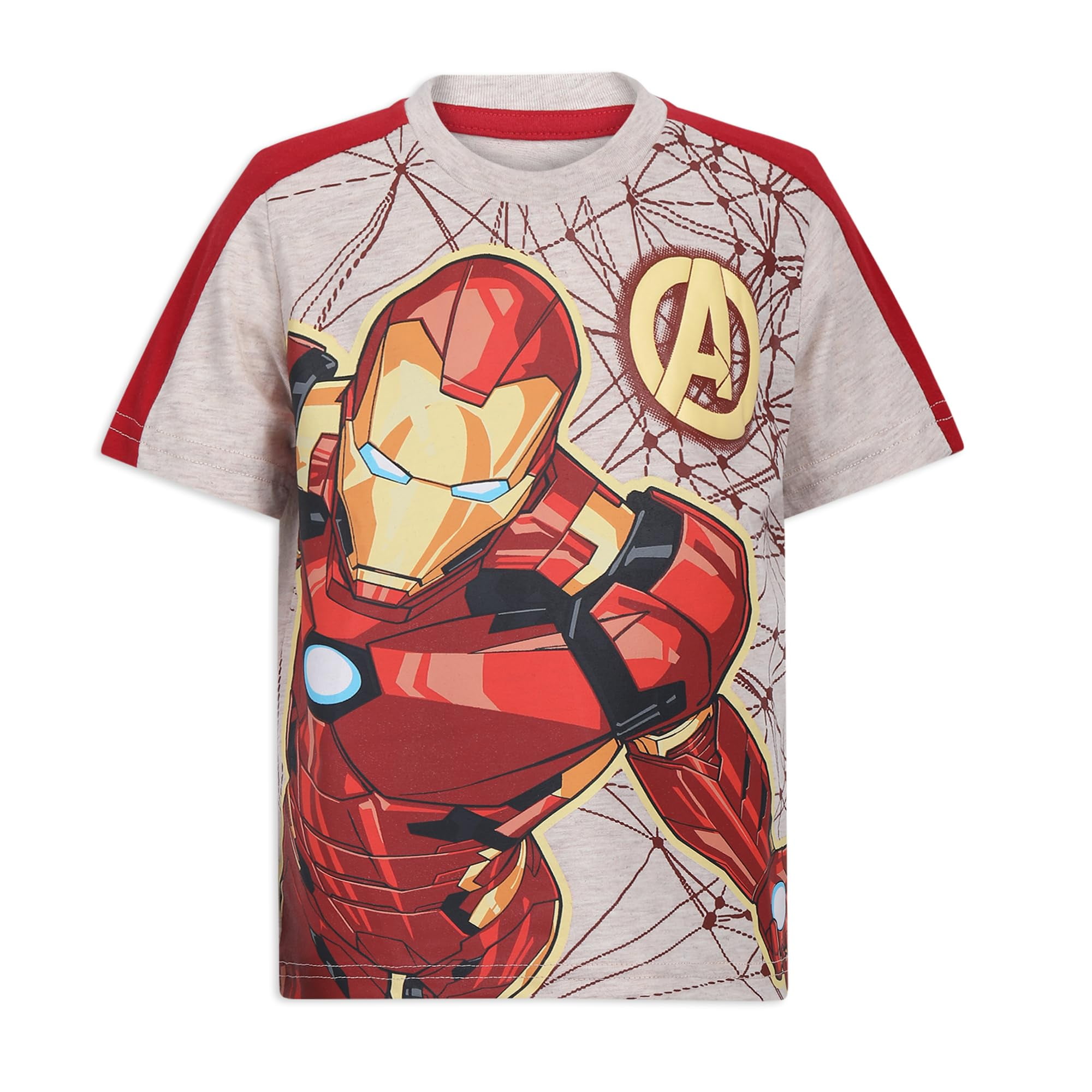 Marvel Avengers Captain America Hulk and Iron Man Short Sleeve T-Shirt (Boys), 4 Pack, Sizes 2T-7