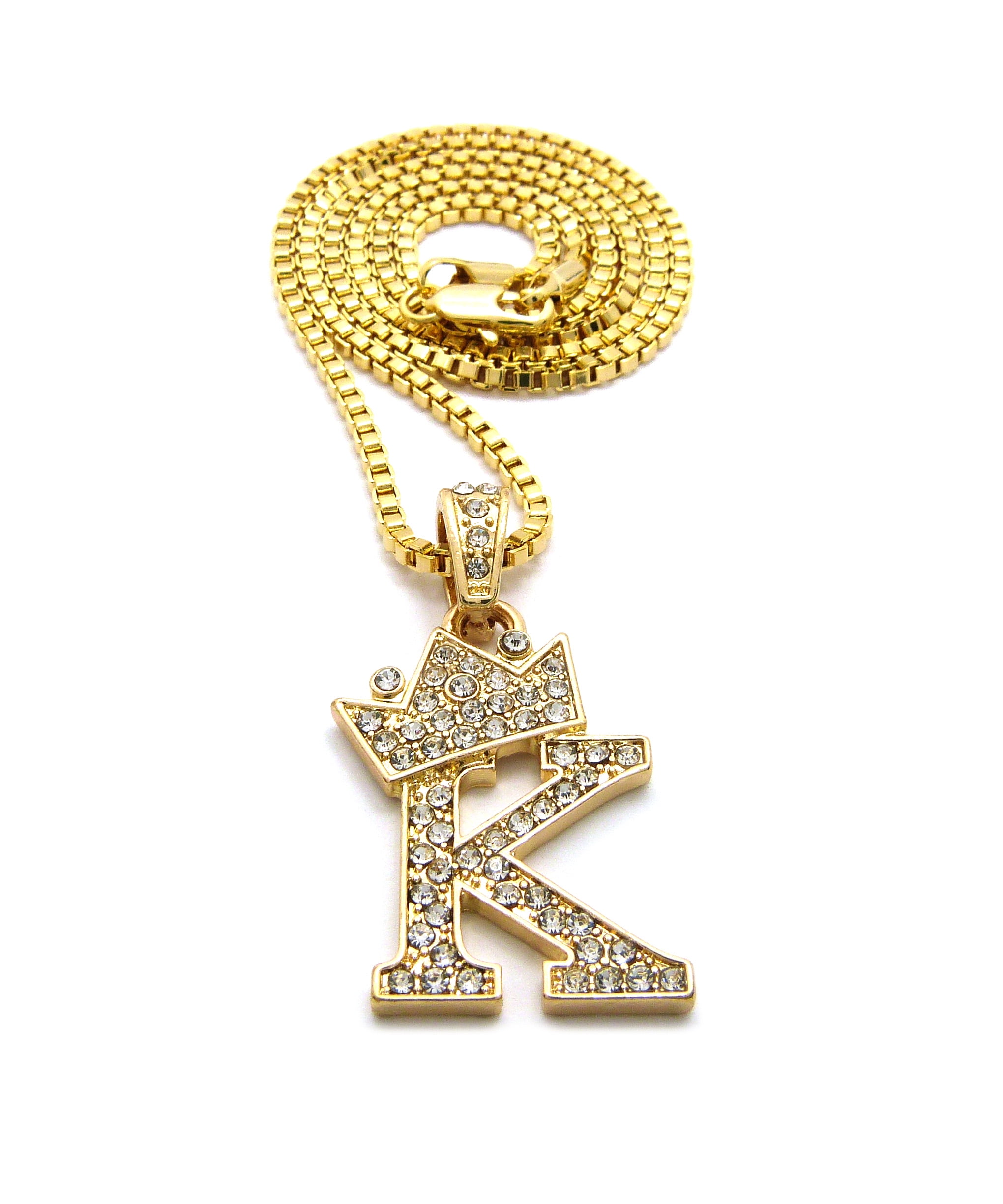 gold letter chain necklace