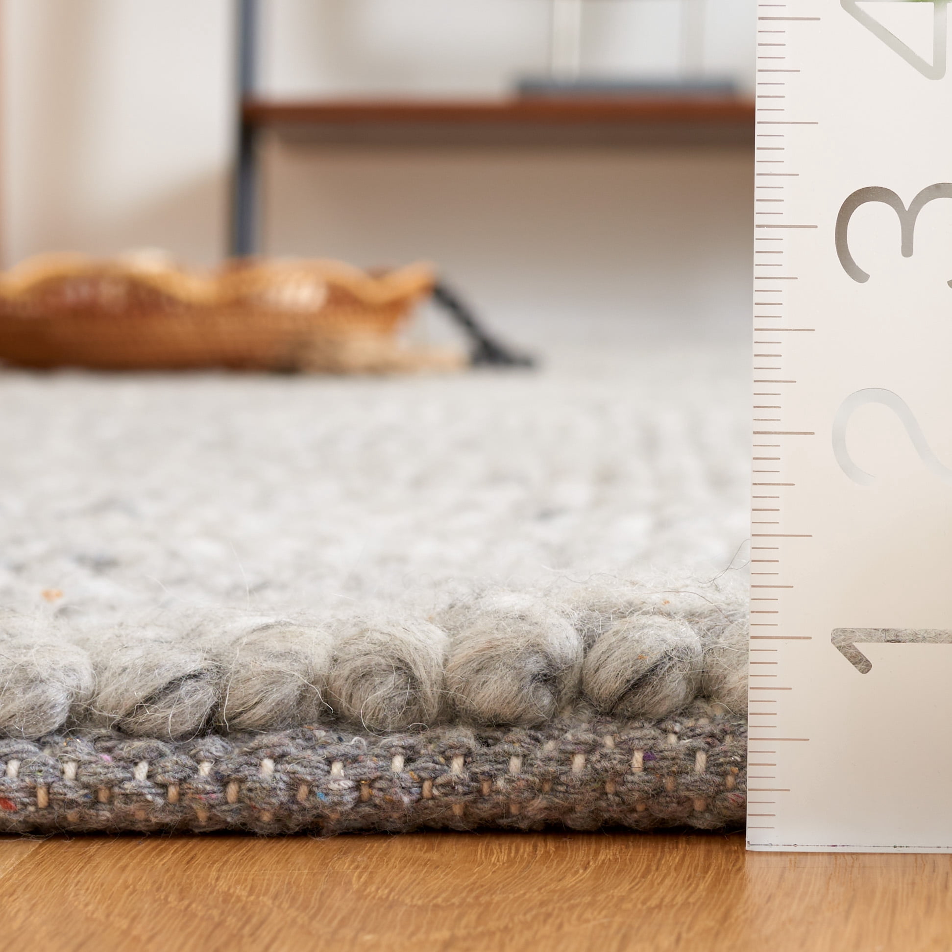 SAFAVIEH Natura Novilla Bordered Area Rug, Grey, 9' x 12'