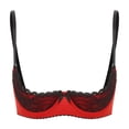 thumbnail image 2 of Sujetador sexy con copas abiertas para mujer, tops con pezones expuestos, sujetador con tirantes ajustables, sostén push-up de encaje con aros, ropa interior para dormir, 2 of 5