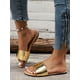 thumbnail image 5 of Gold Flat Sandals, Straps Women's Slippers, 5 of 5