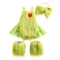 thumbnail image 3 of Nuevo disfraz de Navidad para niños, vestido de Navidad, disfraz de grinch peludo verde, Falda corta, 3 of 4