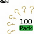 thumbnail image 2 of TALENO 100Pcs 1/2-Inch Cup Hooks Ceiling Hooks,Metal Screw-in Hooks,Gold, 2 of 5