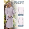thumbnail image 4 of Casual Nights Women's Jacquard Fleece Zip Front Robe, Long Housecoat with Pockets, Mid-Calf Duster, Terry Poly Lounge Robe, Pink Small, 4 of 5