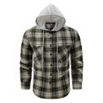 thumbnail image 5 of YODETEY Men’s Hooded Plaid Flannel Shirt Jacket, Midweight Casual Long Sleeve Plaid Shacket, Big and Tall ,Size M-4XL, 5 of 10