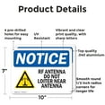 thumbnail image 2 of (2 Pack) Rf Antenna Do Not Loiter Near Antenna OSHA Notice Sign 10 Inch X 7 Inch Indoor / Outdoor Rust-Free Aluminum Metal Signs for Workplace, Workshop, and Construction Site, Made in the USA, 2 of 8