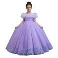 thumbnail image 2 of hengsof Girls' Flower Girl Dresses Princess Dresses Sweet Lace Wedding Party Tutu Dresses Fashionable Off The Shoulder Tulle Dresses Ages 3-14, 2 of 6