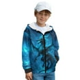 thumbnail image 3 of Chririnla Blue Ice Dragon Fleece Sweatshirt for Kids and Boys - Lightweight Trendy Top with Long Sleeve for Daily Wear and Sports, 3 of 7