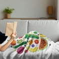 thumbnail image 3 of Vegetable Soft Flannel Fleece Blanket, Healthy and Fresh Ingredients in Circle Vegetarian Yummy and Natural Food Theme, Cozy Plush for Indoor and Outdoor Use, 50" x 60", Multicolor, by Ambesonne, 3 of 5