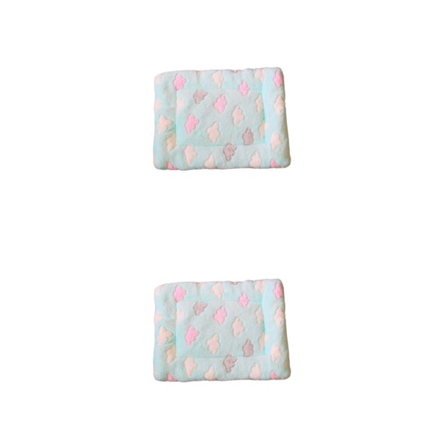 relayinert Polyester Washable And Machine Washable Pet Mat For Easy Cleaning Soft And Breathable Pet Bed Green cloud 30*40cm 2Set