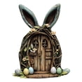 thumbnail image 2 of TUWABEII - Puerta de jardín con forma de conejito para árbol, puerta de hadas en miniatura para casas de cuento de hadas, escalera, dormitorio, decoración de jardín, artesanías de madera, 2 of 7