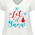thumbnail image 4 of Inktastic Let It Snow, Snowflakes, Christmas - Red Blue Gray Women's Plus Size V-Neck T-Shirt, 4 of 5