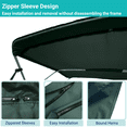 thumbnail image 4 of SavvyCraft™ 3 Bow Bimini Top Replacement Canvas 6ft L, 97"-103" W Green Color-with Storage Boot/without Frame, 4 of 8