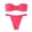 Hot Pink, variant on Women's Two Piece Bandeau Bikini Set Solid Color Metal Ring Decoration Swimsuits Back Bow Tie Thong Bathing Suit Wine