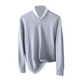 thumbnail image 4 of YMNXA Mens Sweaters Long Sleeve V Neck Solid Color Knitted Fashion Comfortable Top For Casual Daily Wear Grey Xxl, 4 of 4