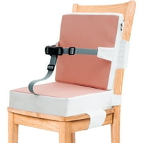 Dznils Toddler Booster Seat for Dining Table, with Backrest, Safety Buckles, Non-Slip Bottom, Pink