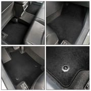 Ikon Motorsports Compatible with 19-24 Toyota RAV4 Nylon Car Floor Mats Carpet Front & Rear 4PC Set - Black