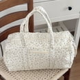 thumbnail image 4 of Travel Bag,Weekender Bag,Lightweight Quilted Design With Adjustable Strap,Spacious Storage Organizer For Daily Outings And Overnight Trips(White), 4 of 9