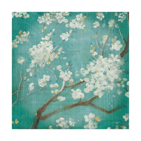 Trademark Fine Art 'White Cherry Blossoms I Aged no Bird' Canvas Art by Danhui Nai