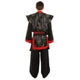 thumbnail image 4 of HPO Adult Men’s Deluxe Samurai Embroidery Japanese Asian Robe Costume, Multicolor Cosplay Style, 4 of 7