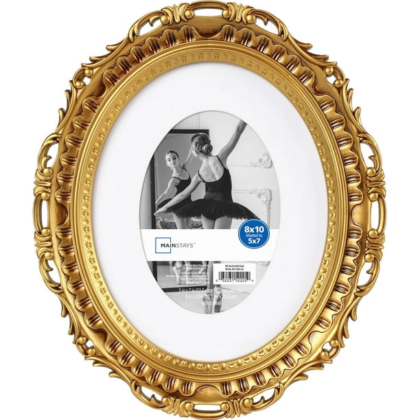 Mainstays Gold 8x10 Matted to 5x7 Oval Picture Frame