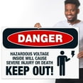 thumbnail image 2 of Keep Out Hazardous Voltage Inside Will Cause Severe Injury Or Death Sign, OSHA Sign, 24x36 Corrugated Plastic, 2 of 7