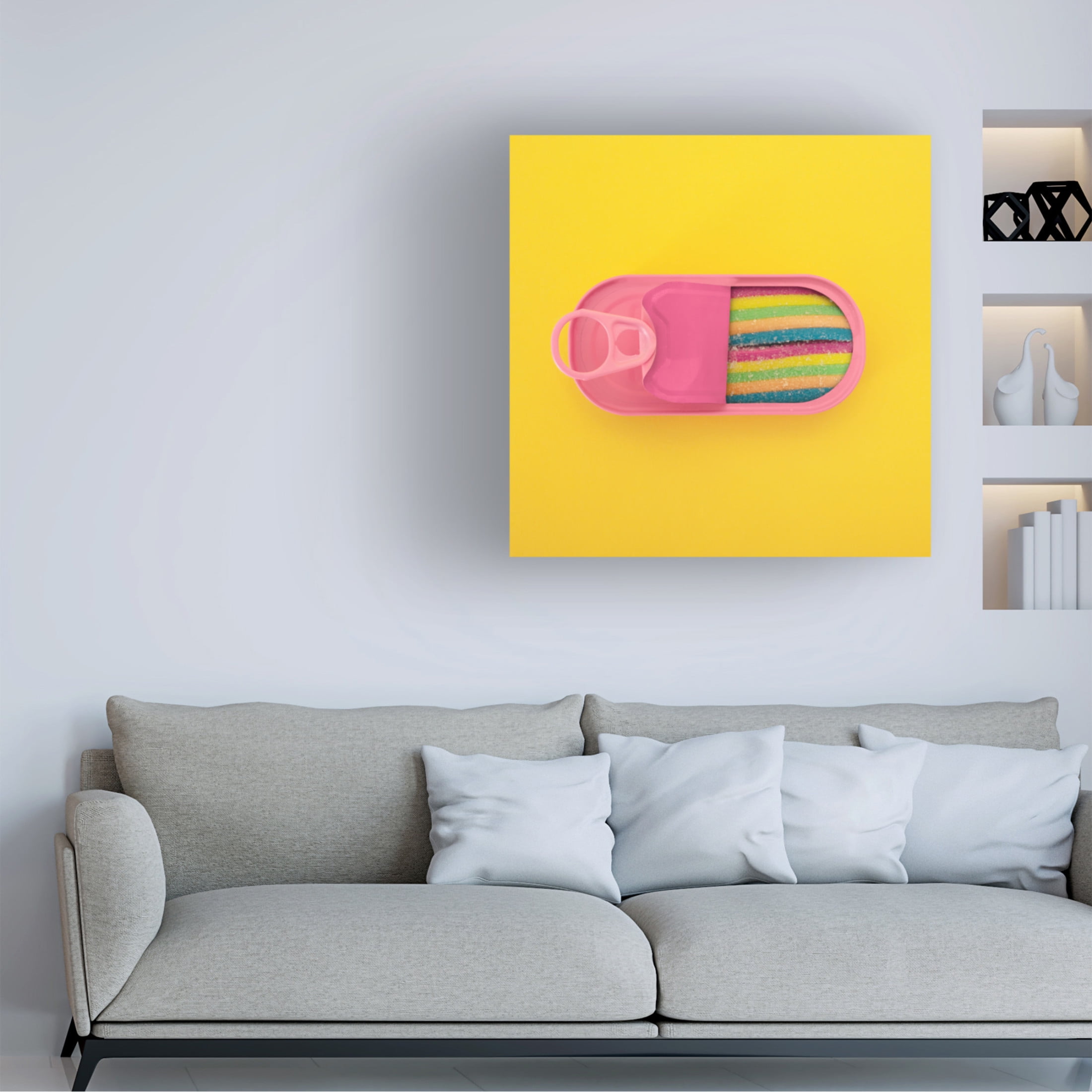 Canvas Wall Art - Julia Ramiro 'Canned Candy' Wall Art for Living Room, Bedroom, or Office Décor by Trademark Fine Art - 35 x 35 Inches