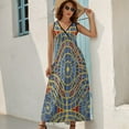 thumbnail image 5 of Distressed Dragoncon Marriott Carpet Pattern with Extrusion Dress Summer Street Style Bohemia Long Dresses Female Sleeveless Printed Maxi Dress, 5 of 9