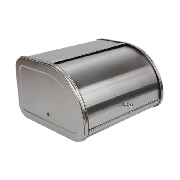 Caja de pan de metal para almacenar pan, contenedor de pan portátil de gran capacidad. Escarchado