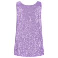 thumbnail image 6 of Sparkly Sleeveless Tank Camisole Loose Round Neck Party Tops Color: Light Purple Size: XXL, 6 of 6