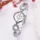 thumbnail image 2 of Reloj de pulsera analógico de cuarzo con esfera redonda y diamantes de imitación con correa de aleación para mujer (blanco plateado), 2 of 2
